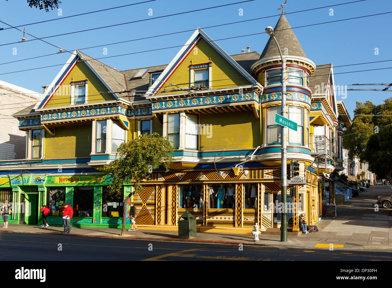 Typisches Vorstadthaus von westlichen San Francisco, die Heimat der Hippie-Bewegung der 1960er Jahre. Stockfoto