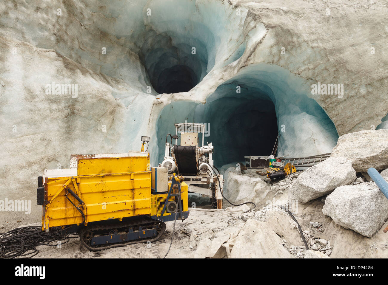 Kleine Zahnradbahn Montenvers - Mer de glace, Chamonix, Französische Alpen, Savoie, Frankreich, Europa Stockfoto