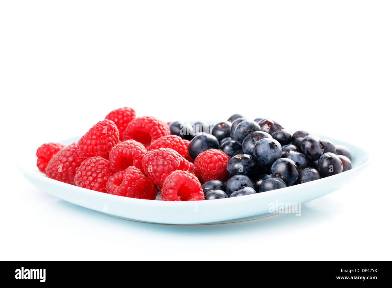 Himbeeren und Heidelbeeren Stockfoto