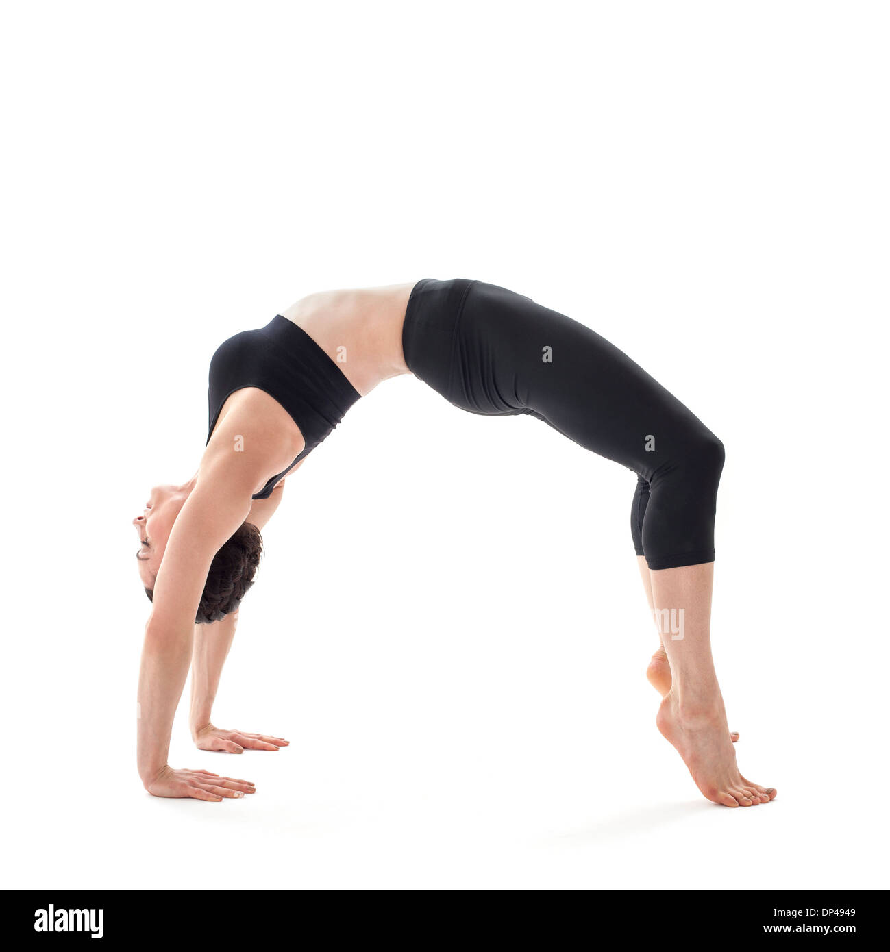 Frau Yoga zu praktizieren Stockfoto