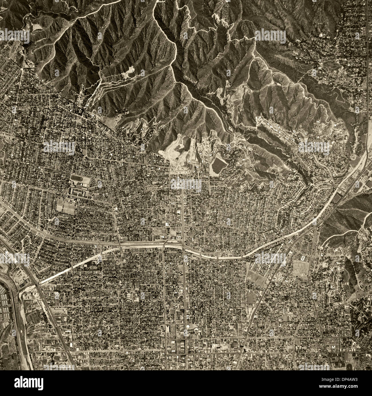 historische Luftaufnahme Glendale, Kalifornien, 1952 Stockfoto