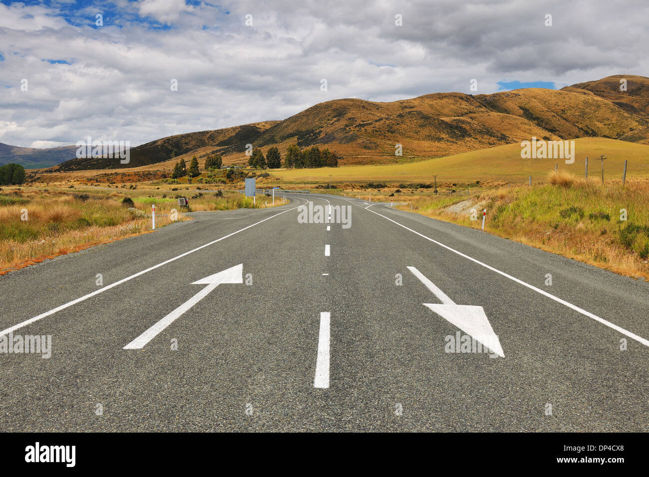 Straße, Zentrum Hill, Southland, Südinsel, Neuseeland Stockfoto