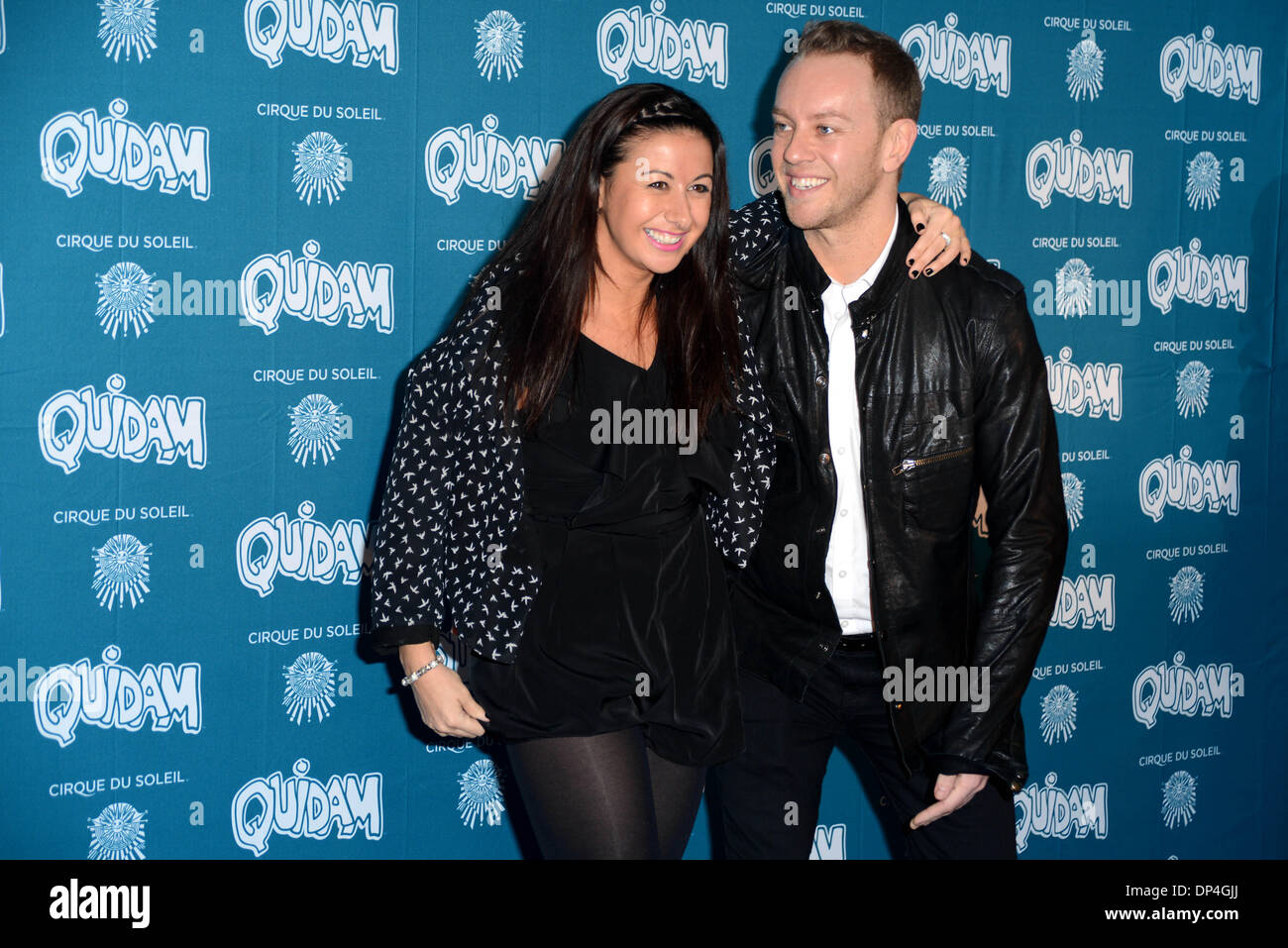 LONDON, ENGLAND - Januar 07: Hayley Tomaddon besucht die "Cirque Du Soleil: Quidam" Opening Night in der Royal Albert Hall am 7. Januar 2014 in London, England. (Foto: siehe Li) Stockfoto