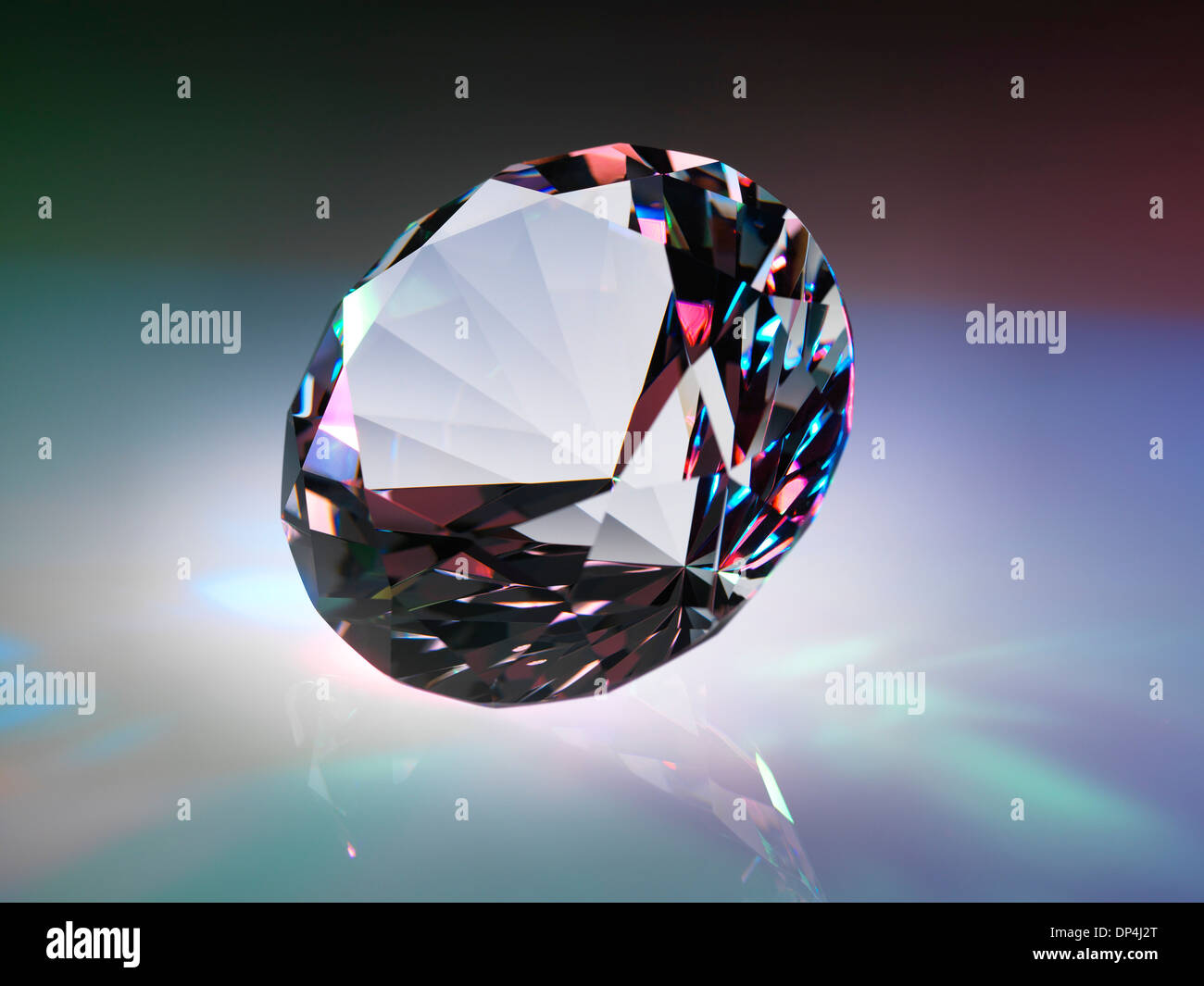 Diamant-brechenden Licht Stockfoto