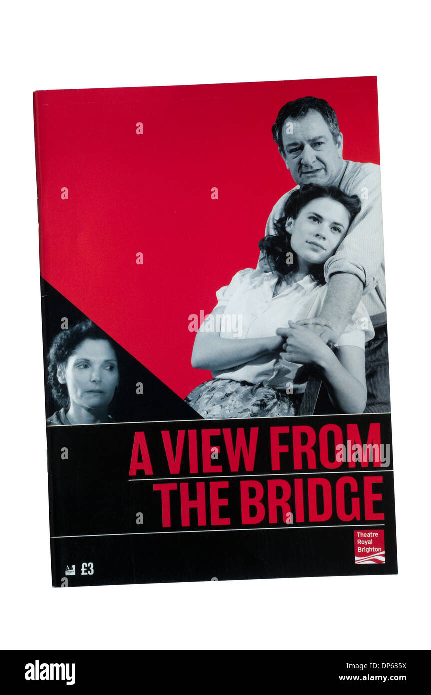 Programm zur Herstellung von A View From The Bridge von Arthur Miller im Theatre Royal Brighton 2009. Stockfoto