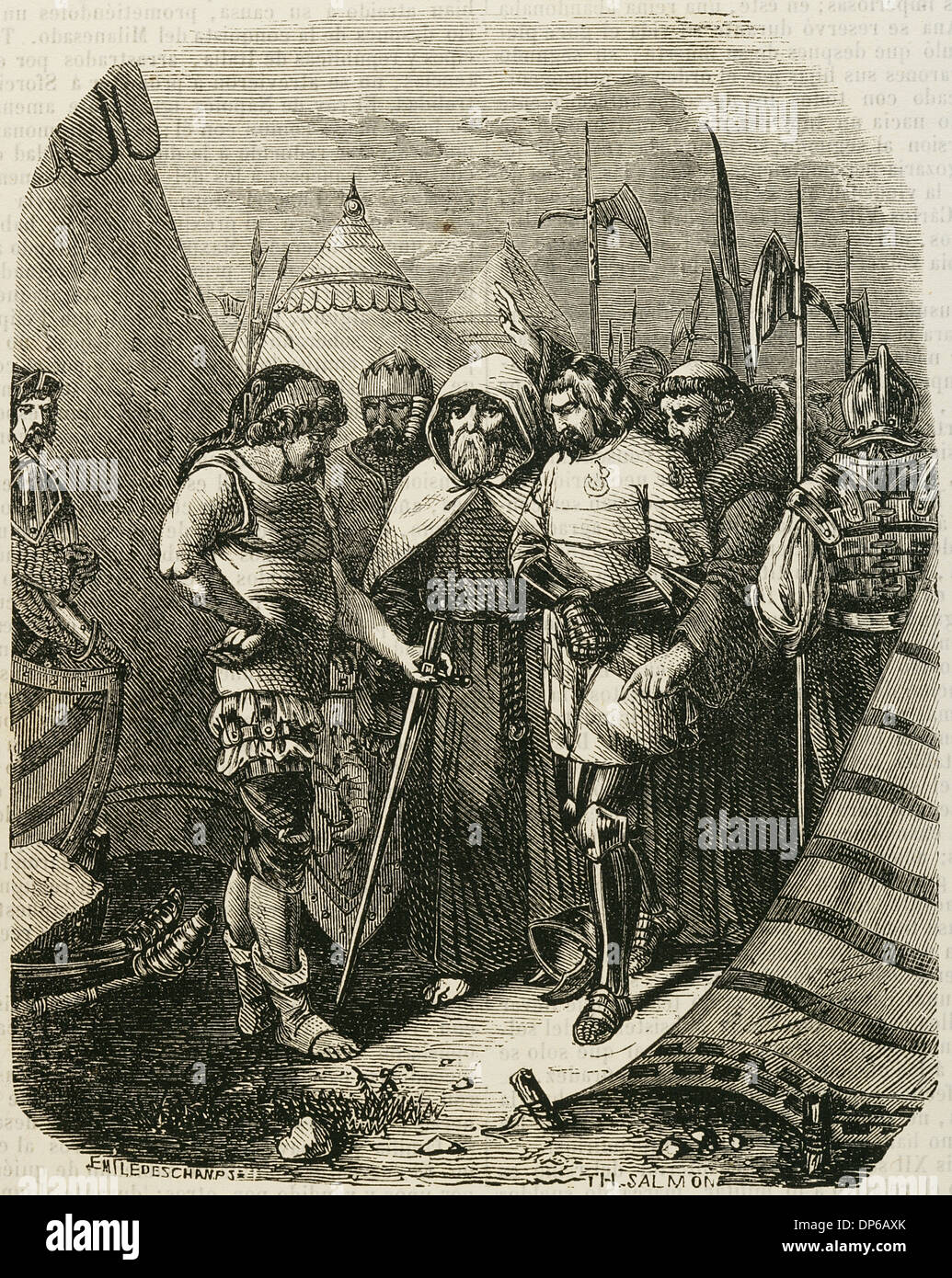 Louis II De La Tremoille (1460-1525). Französische General entscheiden, die Komplizen des Herzogs von Orléans zu töten. Verrückten Krieg. Stockfoto