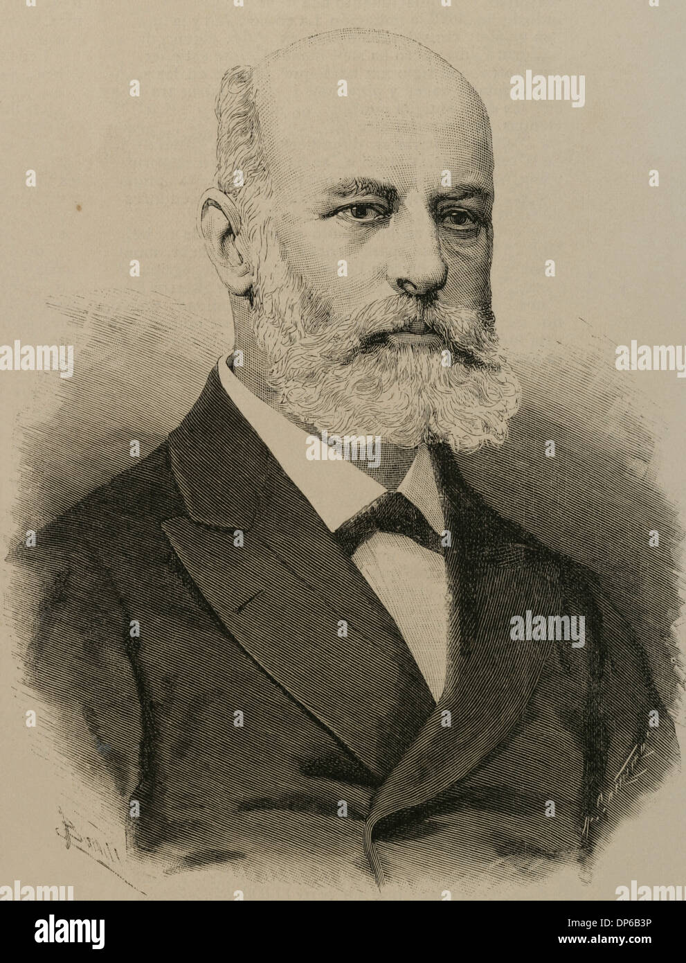 Fermín de Lasala Collado (1832-1917). Spanischer Diplomat. Gravur. Stockfoto