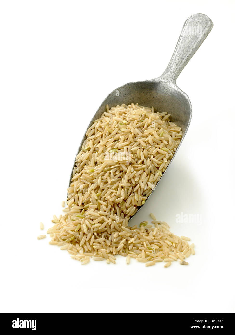 brauner Reis in einer Kugel Stockfoto