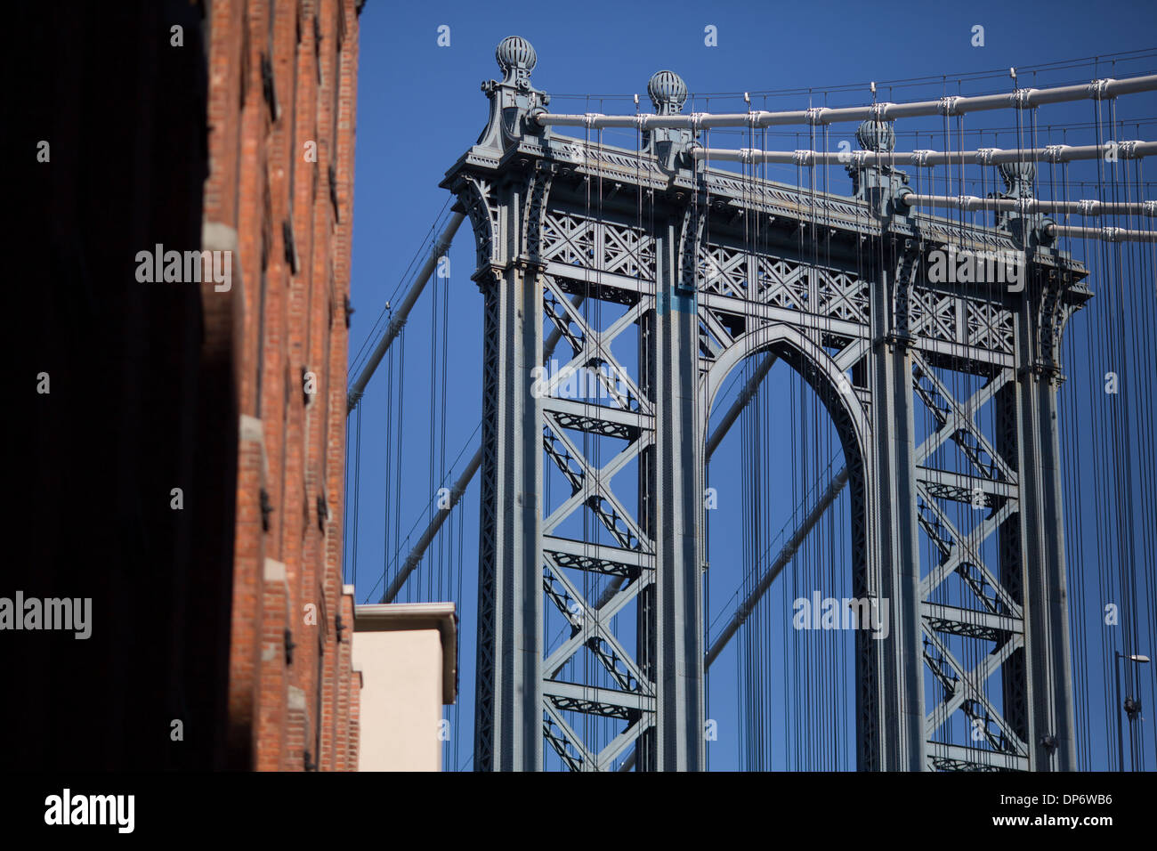 Detail der Brooklyn Brooklynbridge New York USA Stockfoto