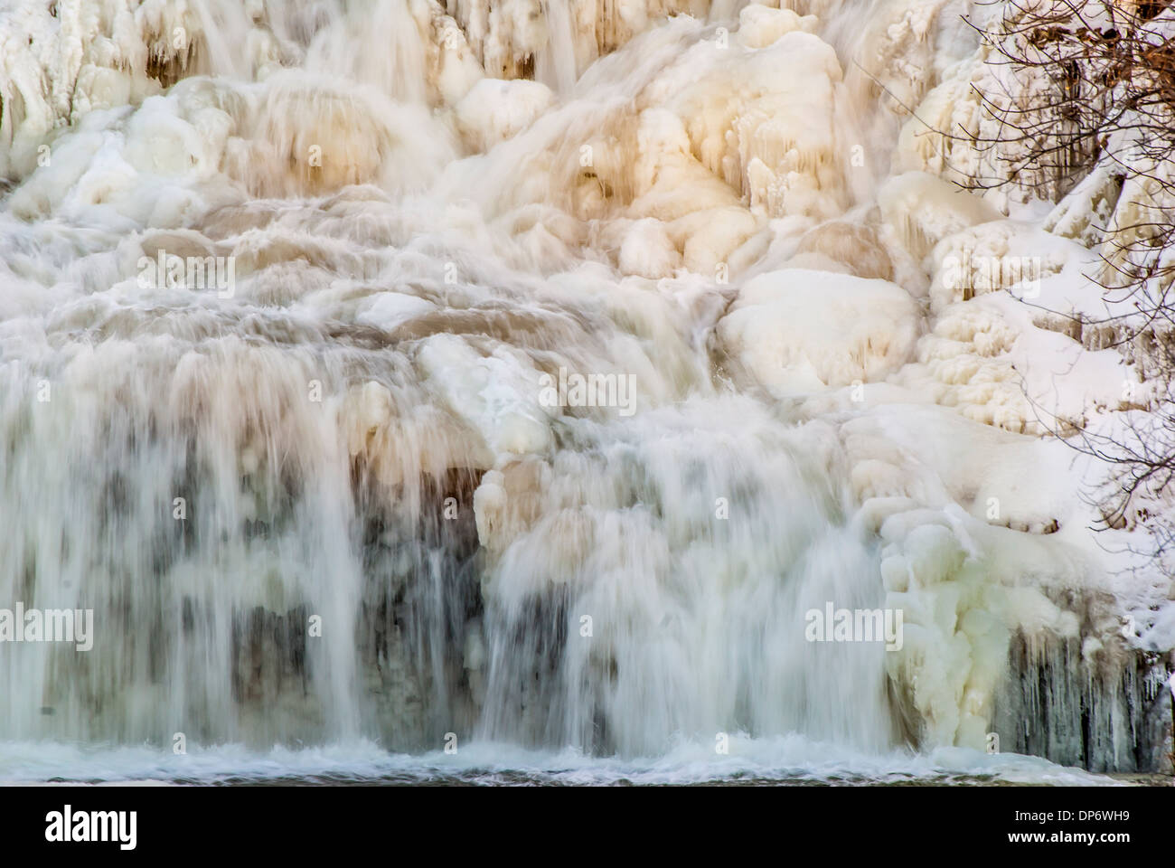 Winter-Wasserfälle im Glen Park, Williamsville New York. Stockfoto
