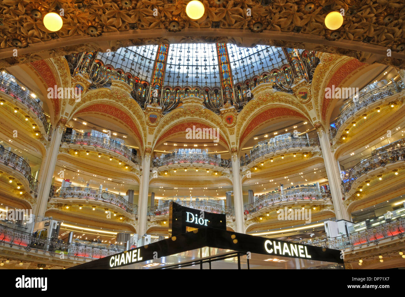 Galeries Lafayette, Boulevard Haussmann, Paris, Frankreich. Stockfoto