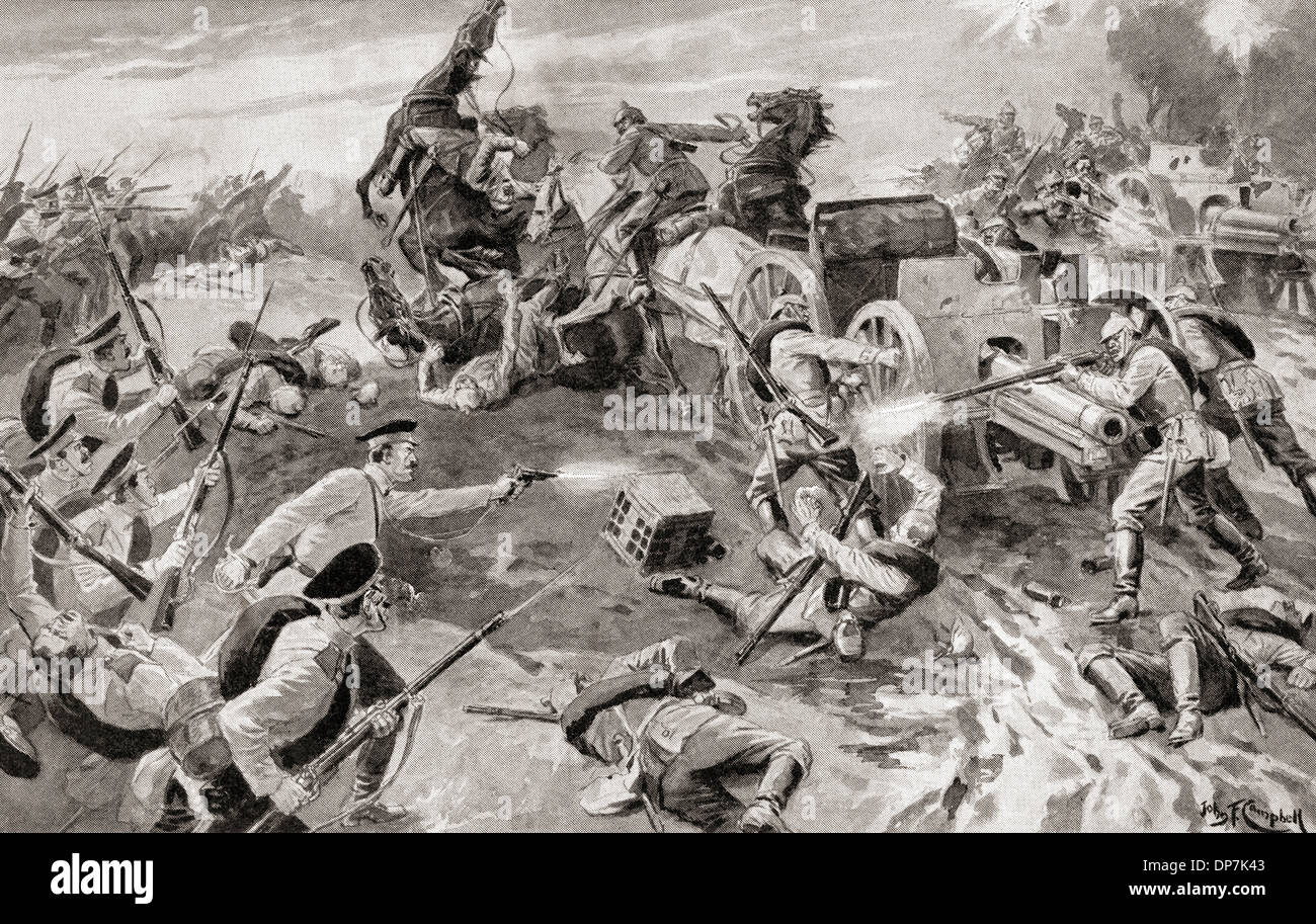 Deutsche Waffen in sumpfigen Boden während der ersten Angriff von osowiec Festung, Polen, September 1914 während des ersten Weltkrieges. Stockfoto