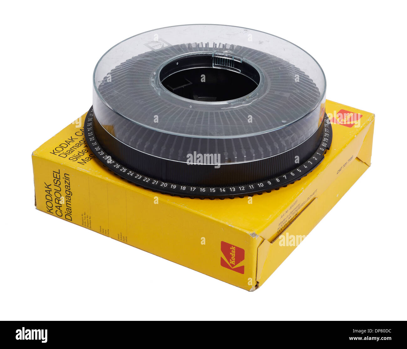 Kodak-Karussell kreisförmige Einschubfachs für ein Dia-Projektor Stockfoto