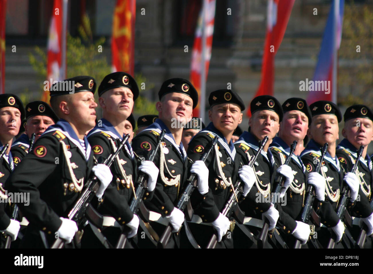 Marines der russischen Armee bei der Militärparade anlässlich Tag des Sieges in Russland. (Kredit-Bild: © PhotoXpress/ZUMA Press) Einschränkungen: Nord- und Südamerika Rechte nur! Stockfoto