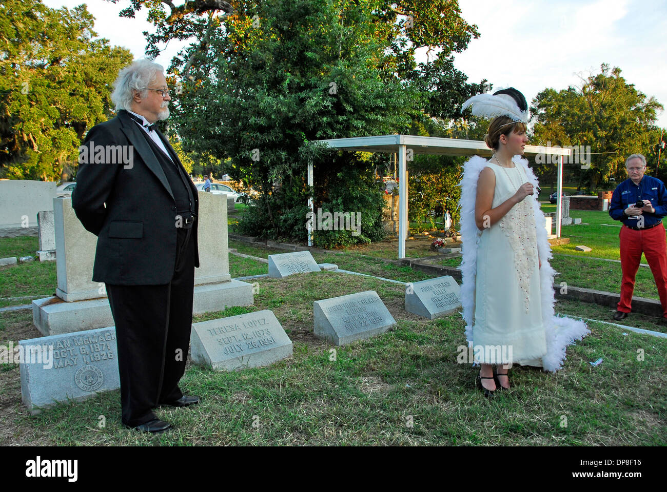 Friedhof Nachttour mit Reenactors in Biloxi, Mississippi Stockfoto