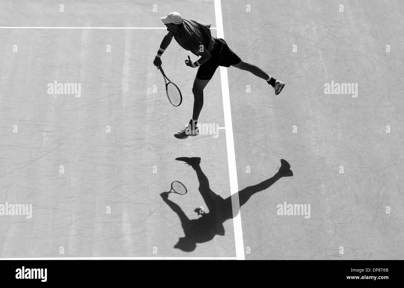 Auckland, Neuseeland. 9. Januar 2014. USAS John Isner am Viertelfinale-Tag 2014 Heineken Open. ASB-Tennis-Center. Bildnachweis: Aktion Plus Sport/Alamy Live-Nachrichten Stockfoto