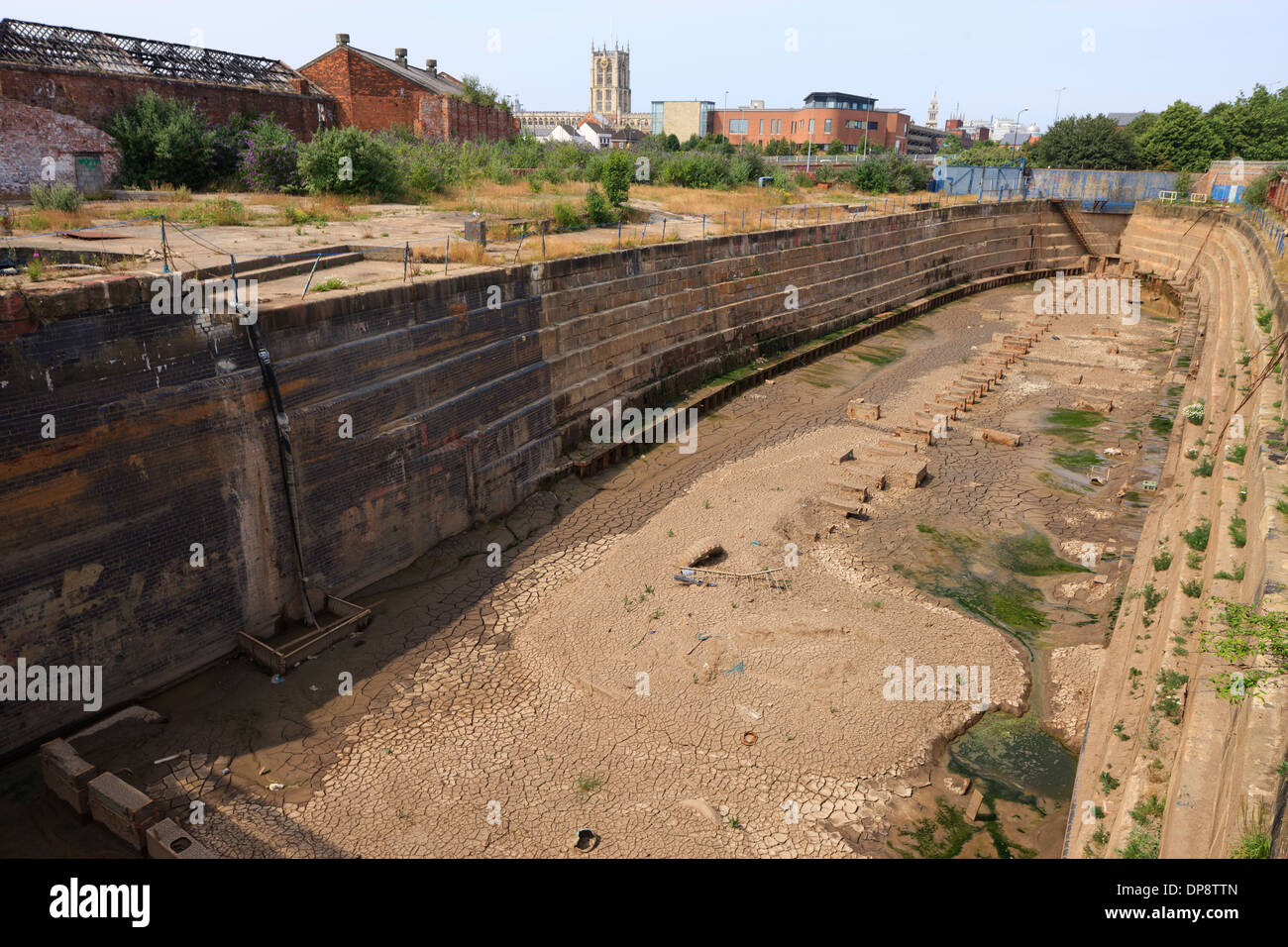 Leere Trockendock Kingston upon Hull East Yorkshire England Stockfoto