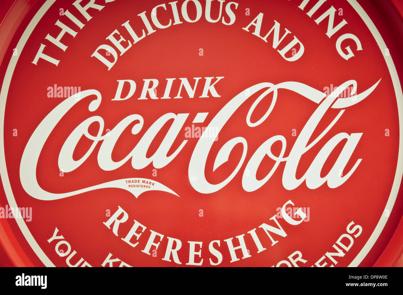 Vintage Coca Cola Tablett Stockfoto