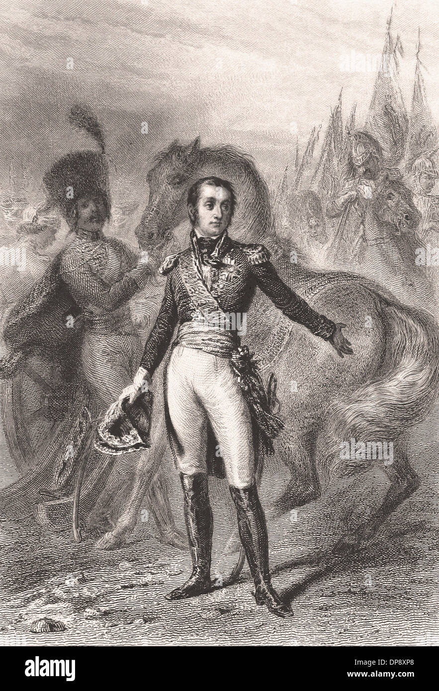 Nicolas Charles Marie Oudinot Marechal d' Empire - französische Gravur XIX. Jahrhundert Stockfoto