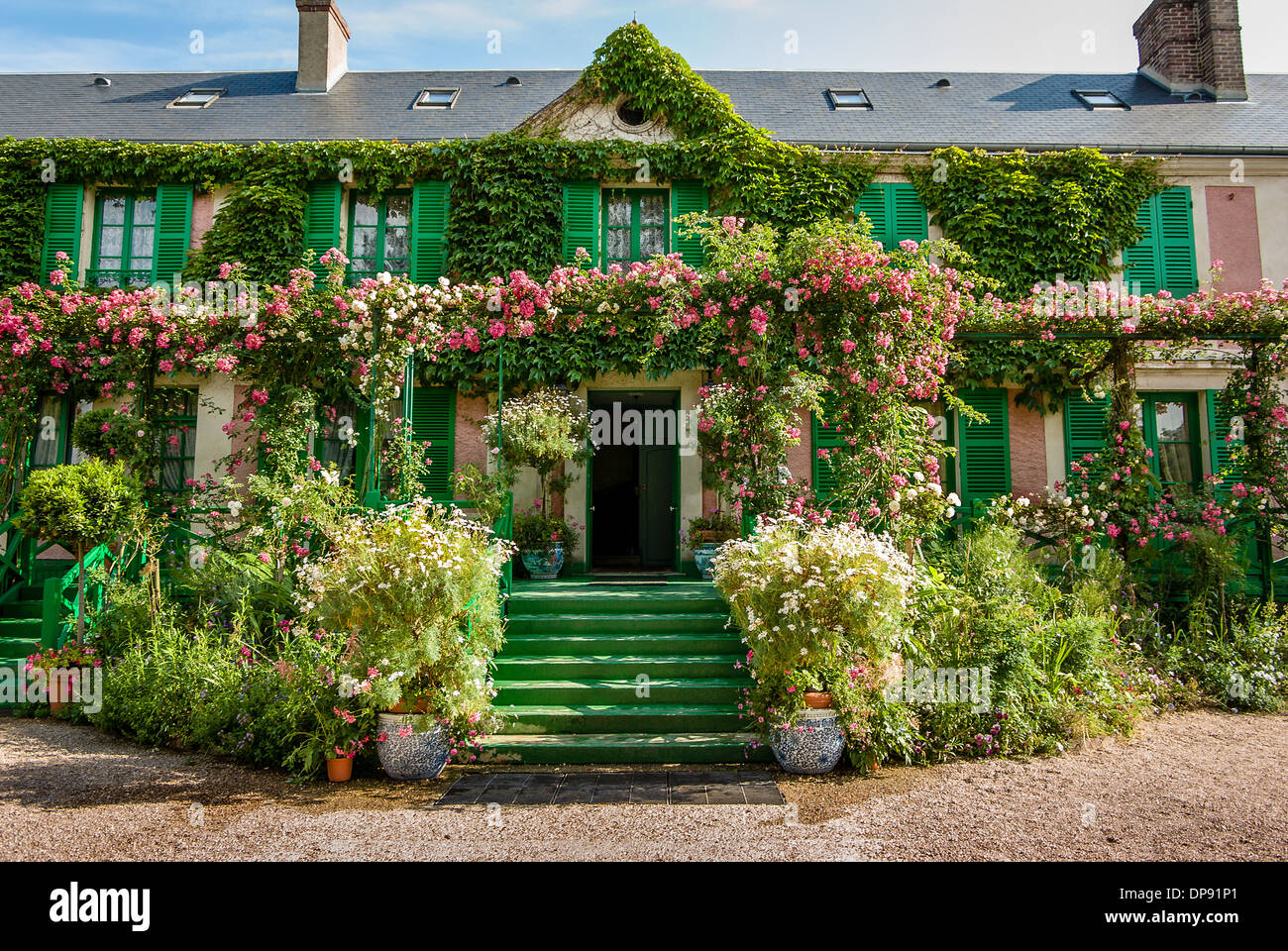 Monets Haus in Giverny Normandie Frankreich EU Stockfoto