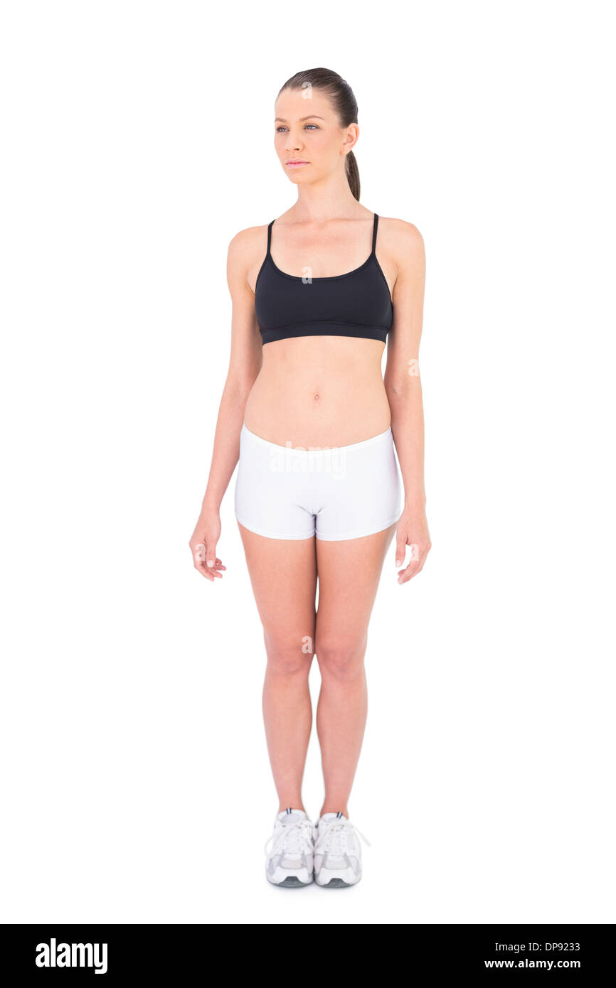 Fit Woman Sportswear wegschauen Stockfoto