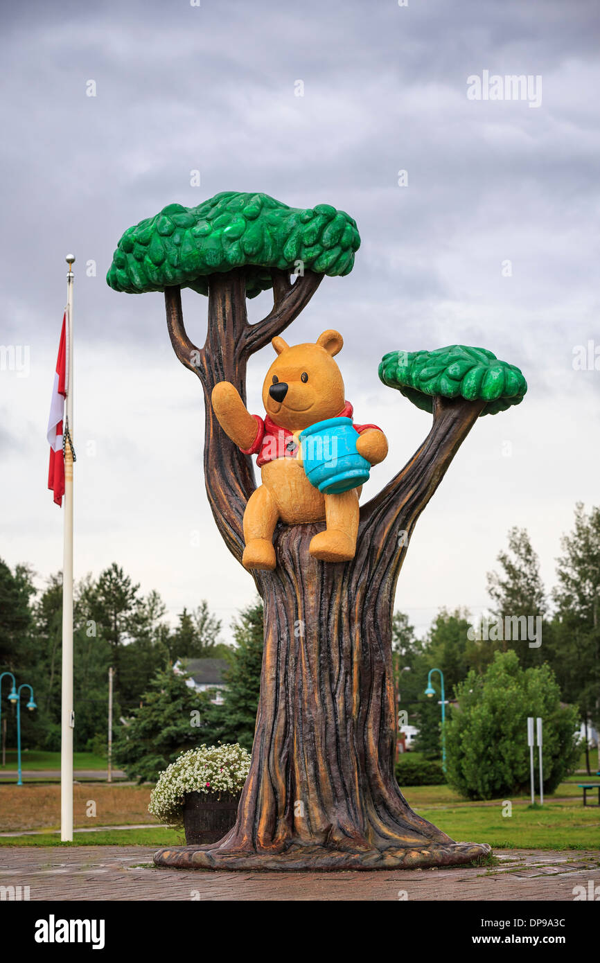Winnie The Pooh Statue, White River, Ontario, Kanada Stockfoto