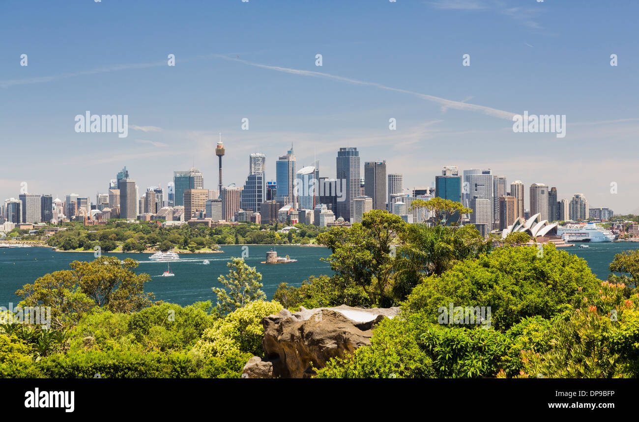 Sydney Harbour und Stadtbild von Taronga Zoo, Australien Stockfoto