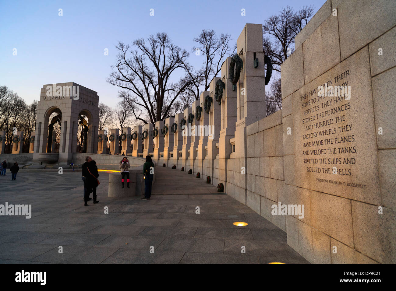 Das Ende des zweiten Weltkriegs Memorial, Washington DC. 17. Dezember 2013. Foto von Trevor Collens. Stockfoto