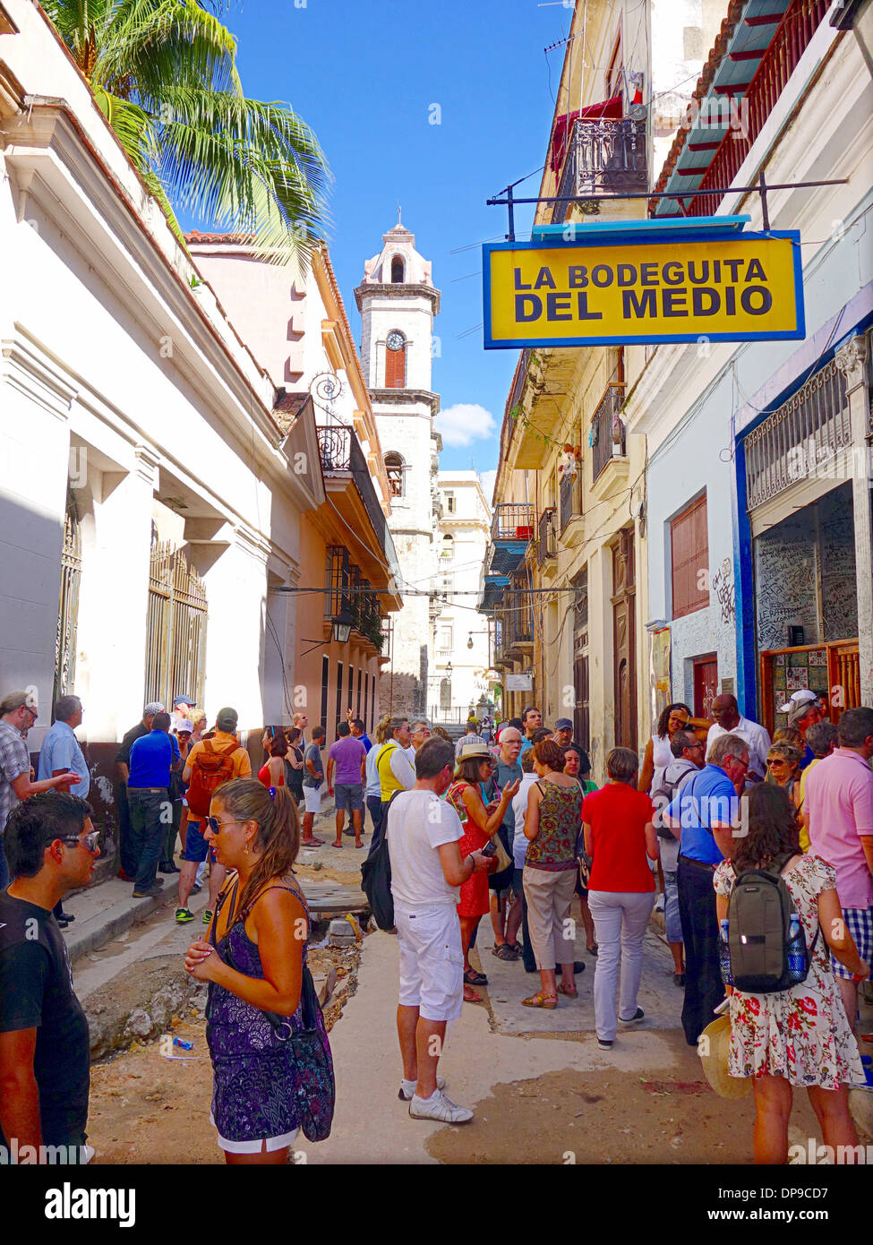 Außerhalb der La Bodeguita del Medio Bar in Havana, Kuba Stockfoto