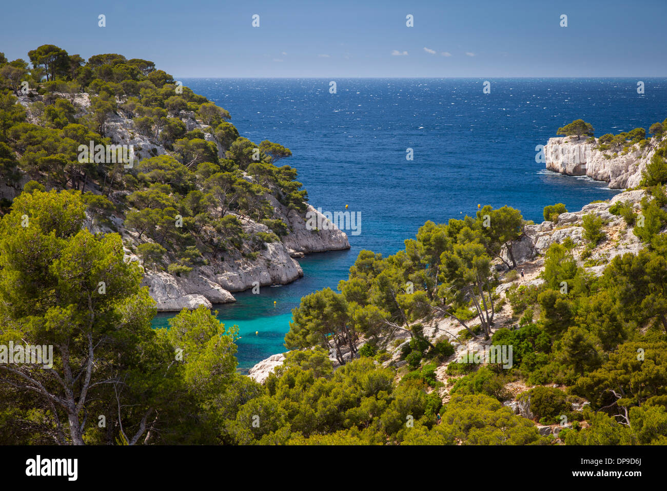 Blick über die Calanques bei Cassis, Provence, Frankreich Stockfoto
