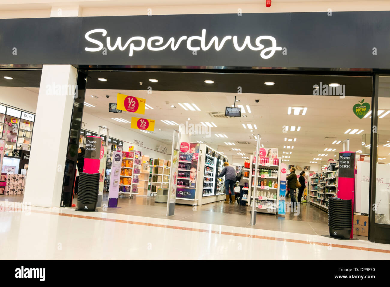 Superdrug Shop bei Merry Hill, UK. Stockfoto