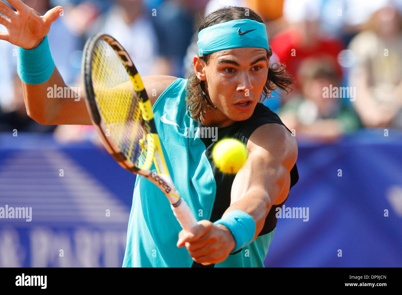 Spaniens Tennisspieler Rafa Nadal gesehen während eines Spiels auf der Insel Mallorca, Spanien. Stockfoto