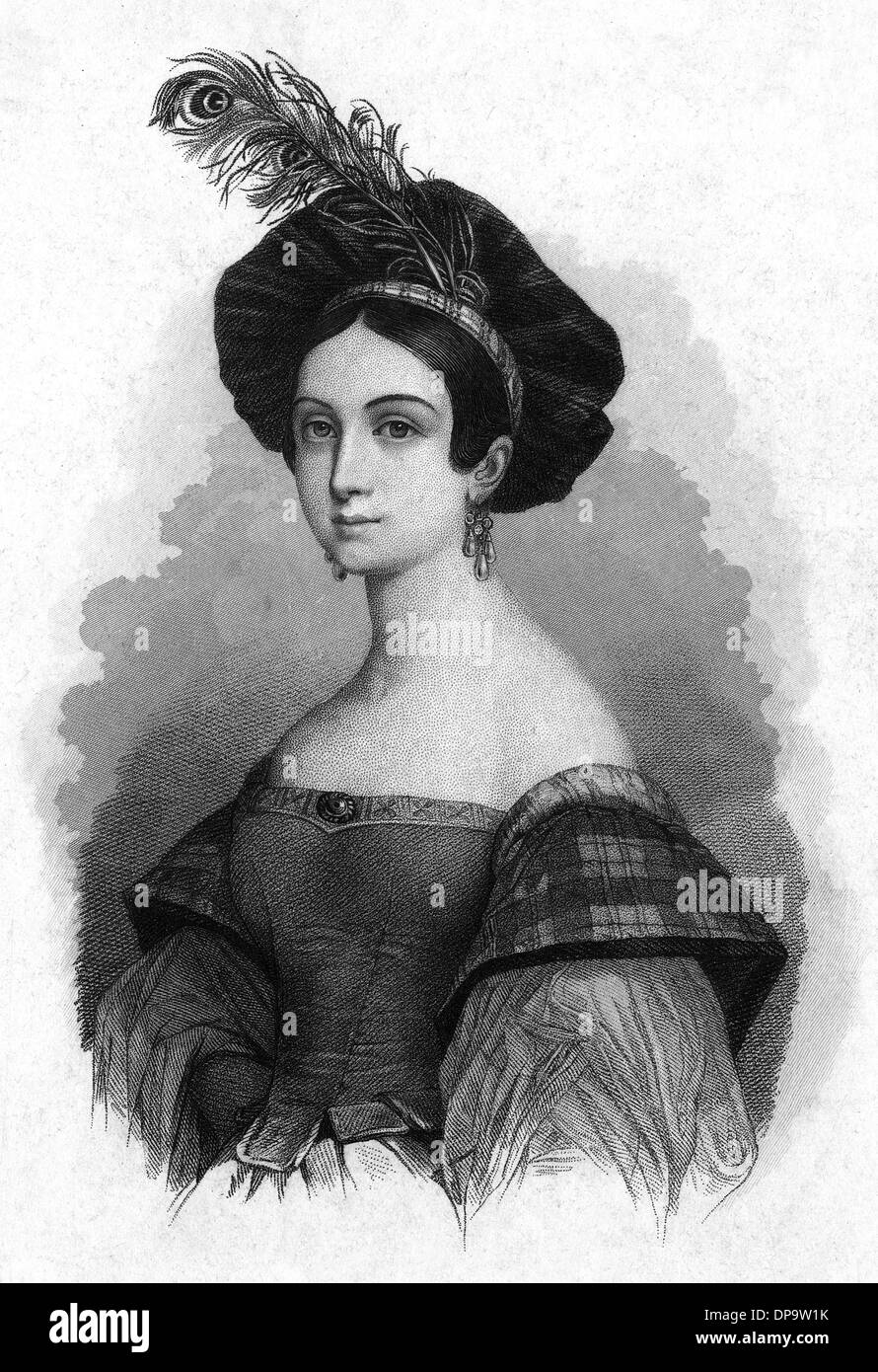 MÜTZE MIT PFAU PLUME Stockfoto