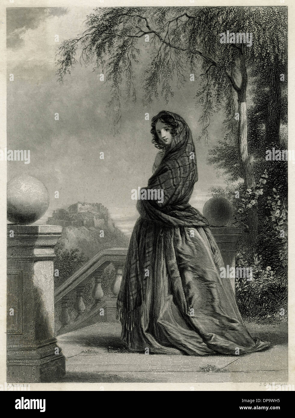 Kostüm - Tartan Craze - 19.. Jahrhundert Stockfoto