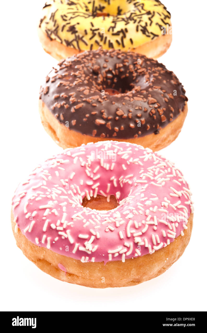 drei frosted Donuts Stockfoto