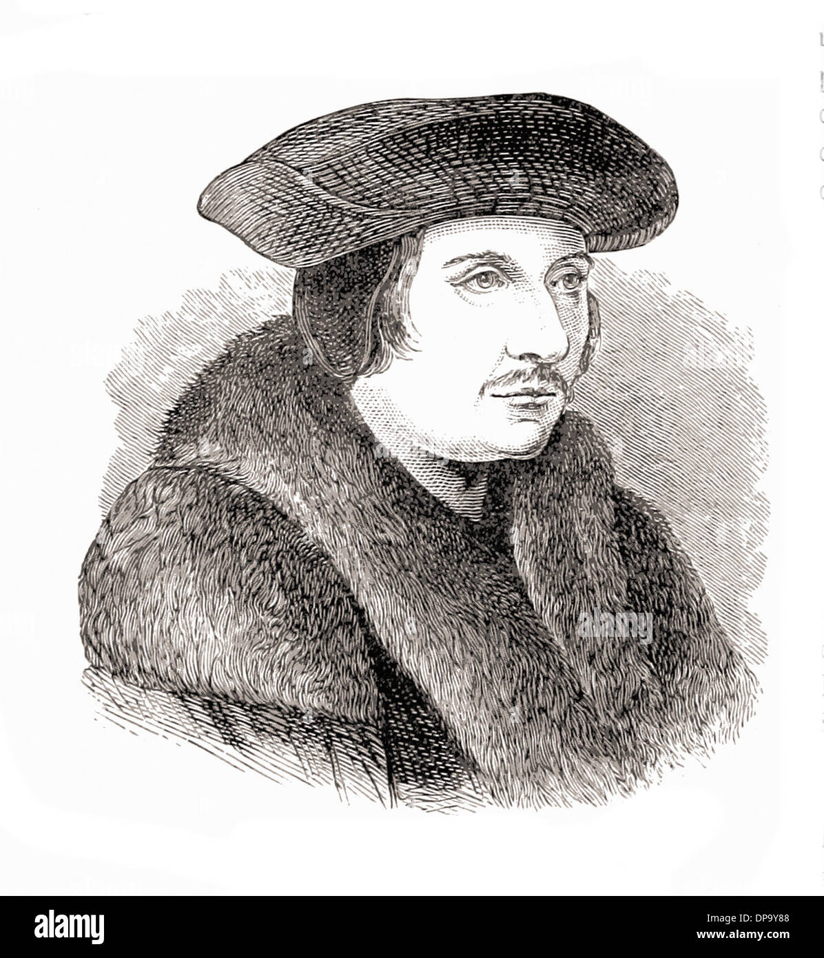 Porträt von Sir THOMAS MORE - British Gravur XIX th Jahrhundert Stockfoto