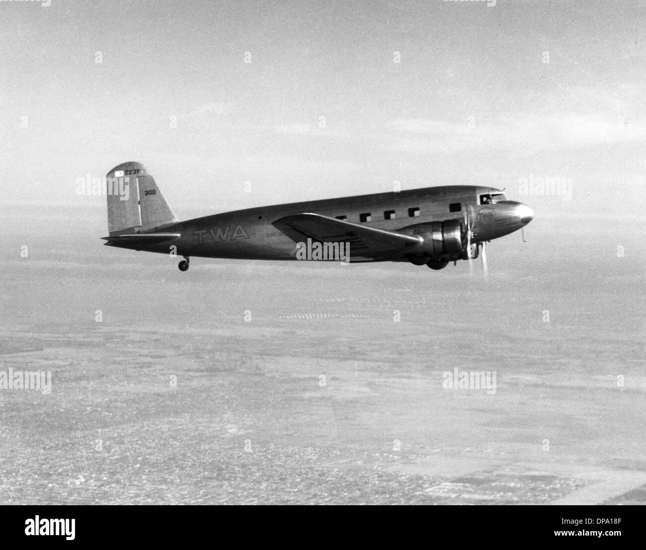 DC 1 Flugzeug mit TWA Lackierung Stockfoto