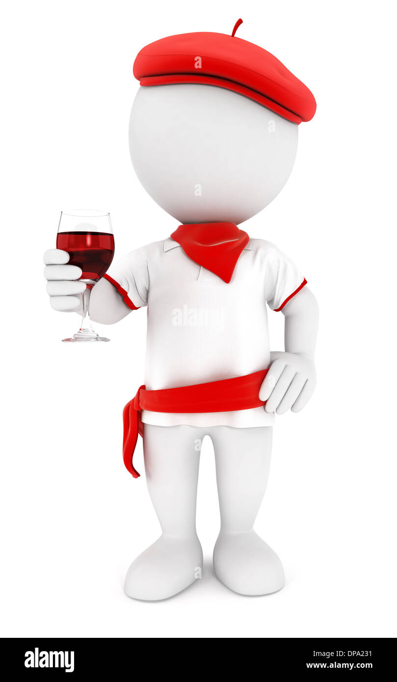 3D White Menschen Festayre, isolierten weißen Hintergrund, 3d Bild Stockfoto