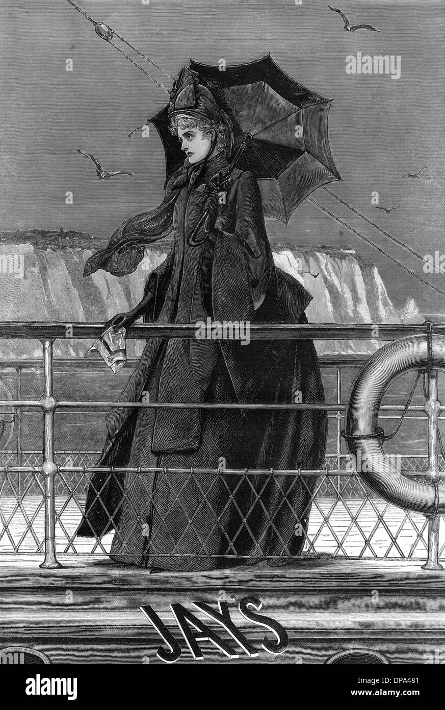 Anzeige für Jays Trauerkleid 1888 Stockfoto