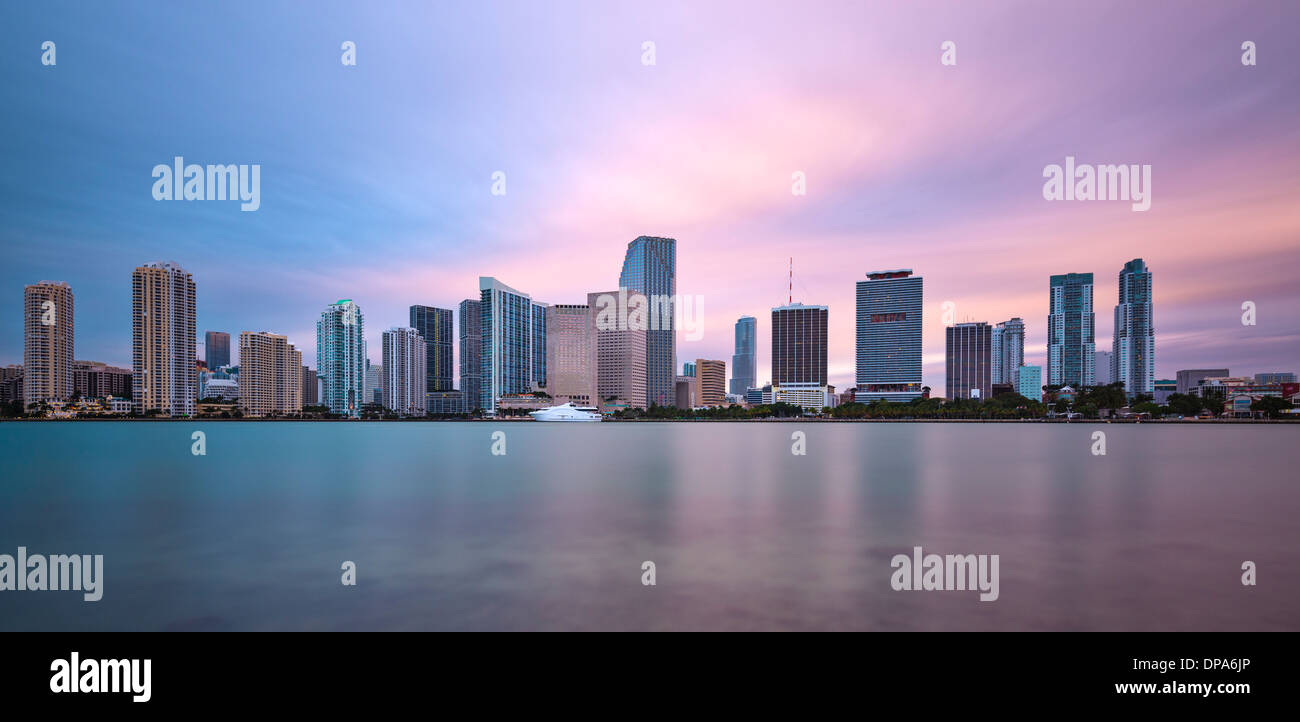 Skyline von Miami, Florida, USA. Stockfoto