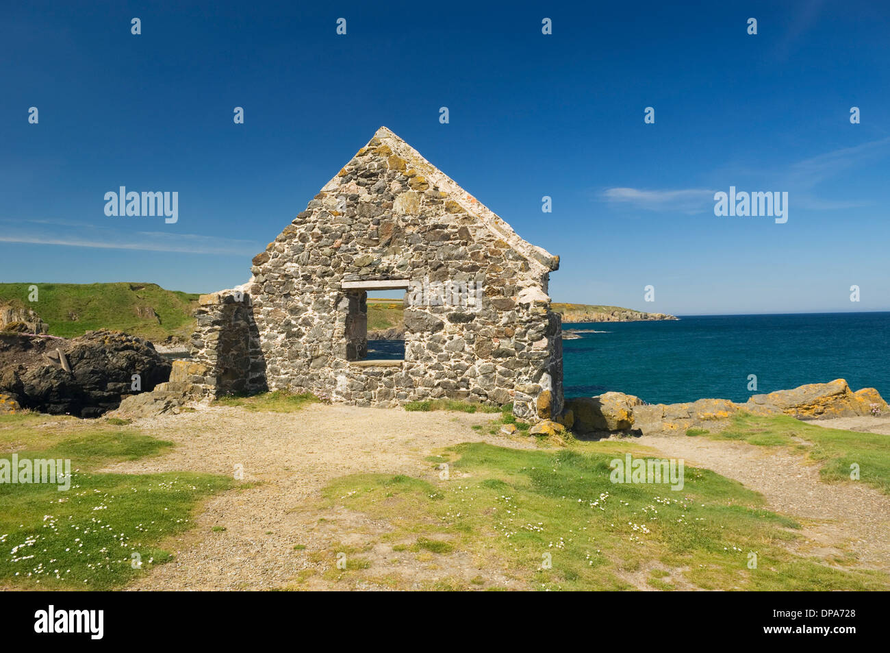 Küsten-Ruine in der Nähe von Hafen von Portsoy, Aberdeenshire, Schottland. Stockfoto