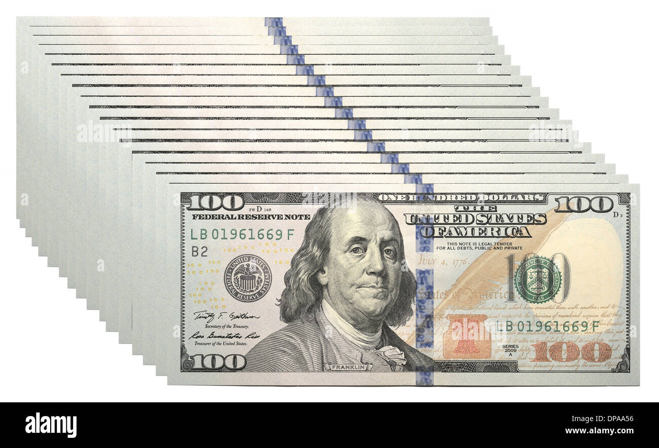 Neue 100 US-Dollar-banknote Stockfoto