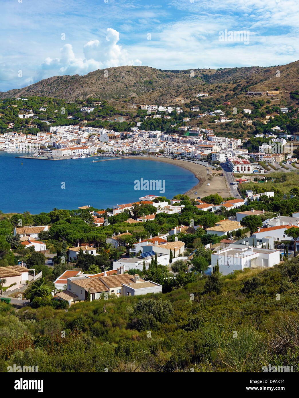 Bucht von typisch mediterranes Dorf Puerto De La Selva, Costa Brava, Katalonien, Spanien Stockfoto