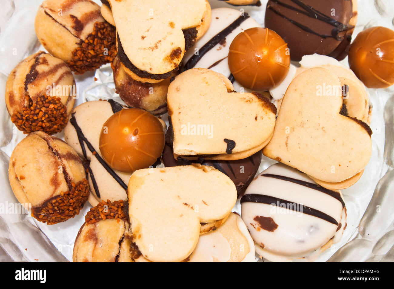 Cookies mischen. Schokolade, Nüssen Cookies. Stockfoto