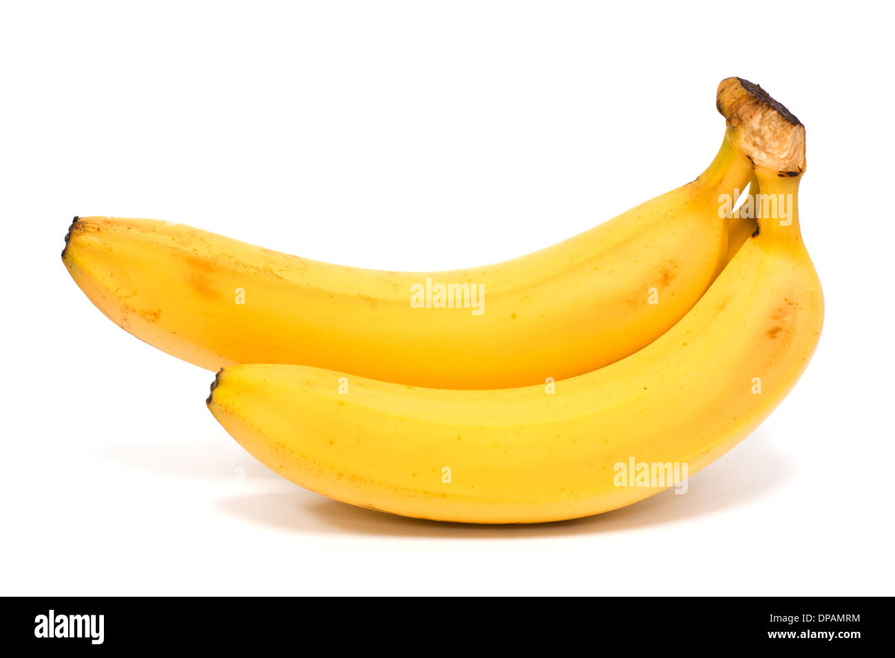 Banane isoliert auf weiss Stockfoto