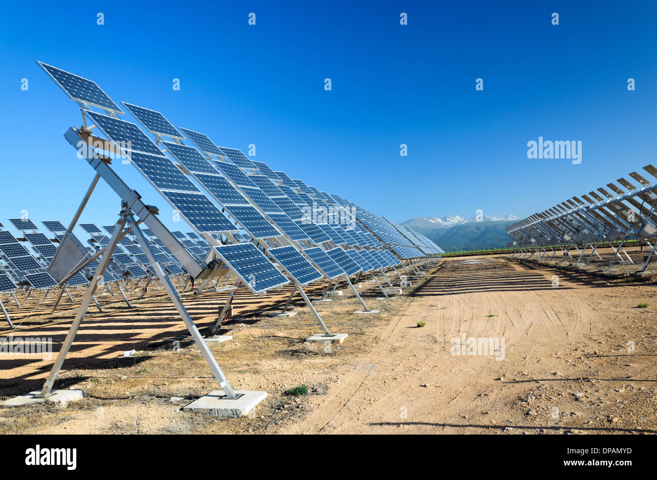 Solarkraftwerk in Spanien Stockfoto