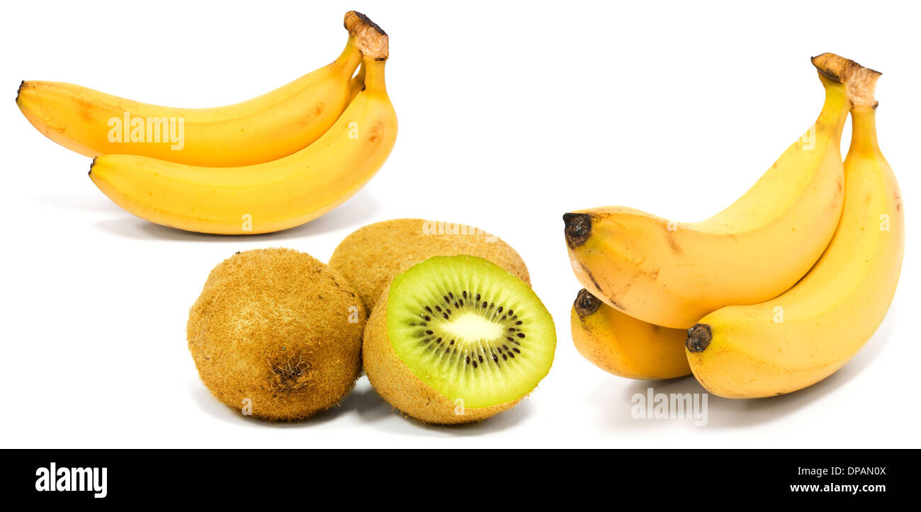 Banane isoliert auf weiss Stockfoto