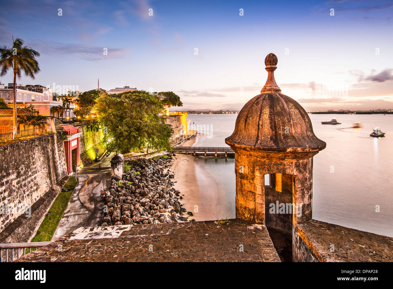 San Juan, Puerto Rico Küste am Paseo De La Princesa. Stockfoto