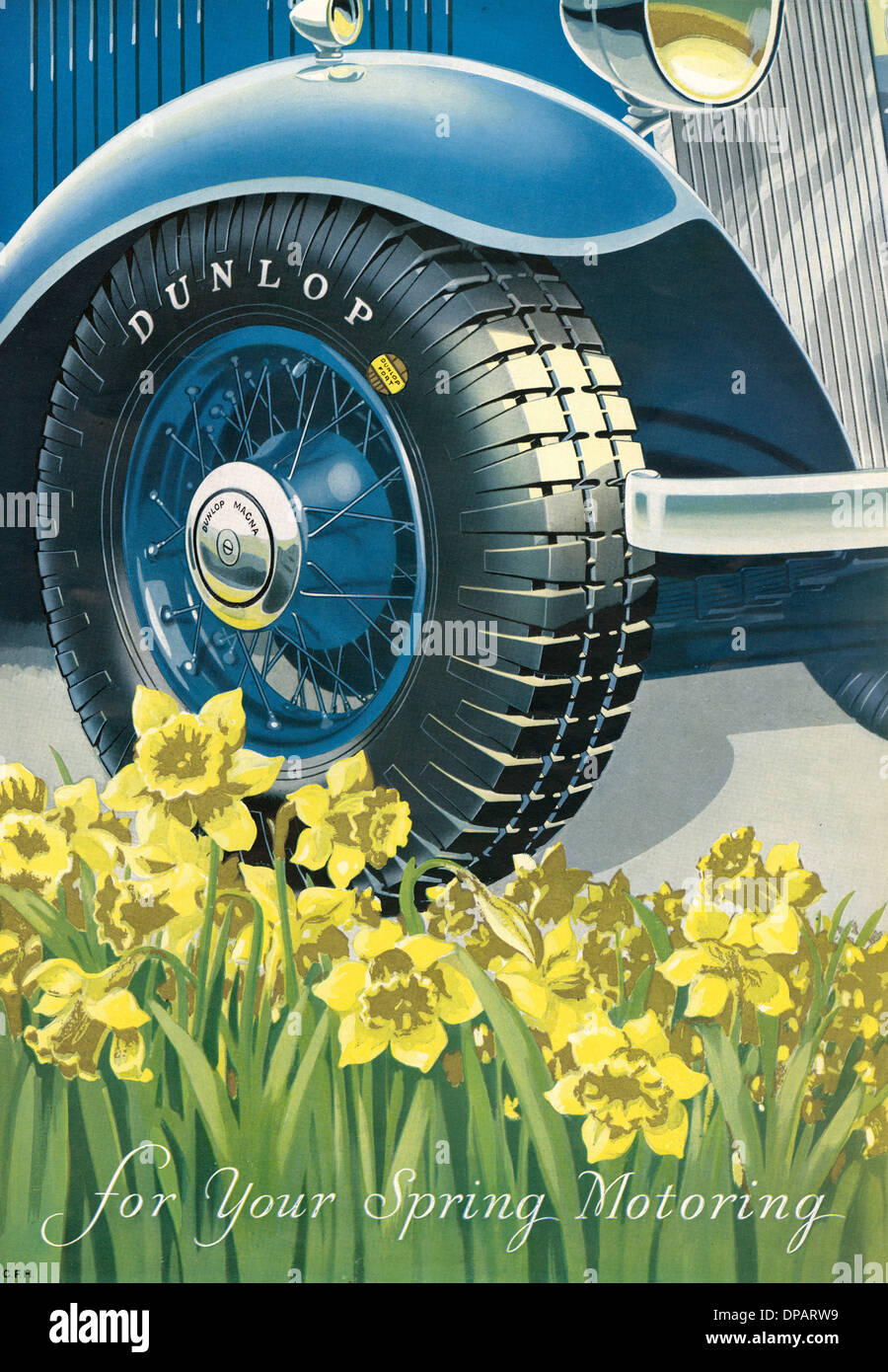 DUNLOP REIFEN ANZEIGE 1934 Stockfoto