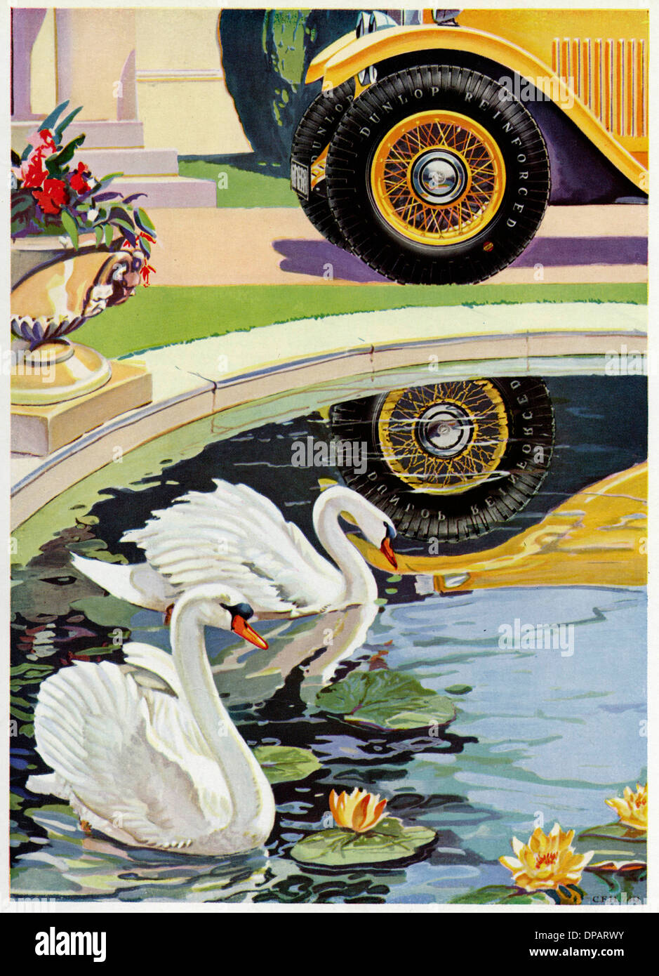 Werbung für Dunlop-Reifen 1931 Stockfoto